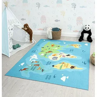 The CarPET Happy Life«, rechteckig, 4 mm Höhe, Life Kinderzimmer Teppich Spielteppich pflegeleicht blau 140 cm