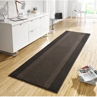 Hanse Home Teppich Läufer Band 80x250cm – Teppichläufer Weicher Kurzflor Teppich Modernes Design Läufer für Flur, Schlafzimmer, Kinderzimmer, Badezimmer, Wohnzimmer, Küche Dekoläufer – Braun