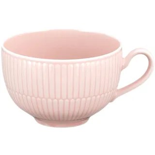 Seltmann Weiden Amina Rosé Milchkaffeetasse, 350 ml, Cappuccinotasse mit dezentem Relief-Muster, Spülmaschinen- und Mikrowellenfest, Porzellan, Rosa