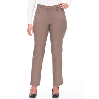 5-Pocket-Hose KJBRAND "Betty Bengaline", Damen, Gr. 42 (21), K-Gr, braun (schlamm kurzgrößen), Web, Obermaterial: 80% Viskose, 17% Polyamid, 3% Elasthan, bequem lang, Hosen 5-Pocket-Hose, in bequemer Form