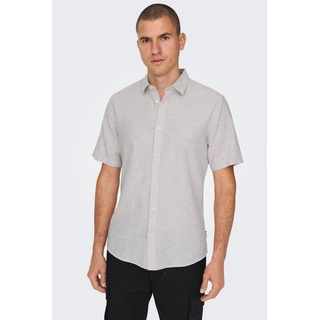 Only & Sons Kurzarmhemd »ONSCAIDEN SS SOLID LINEN SHIRT NOOS«, lila