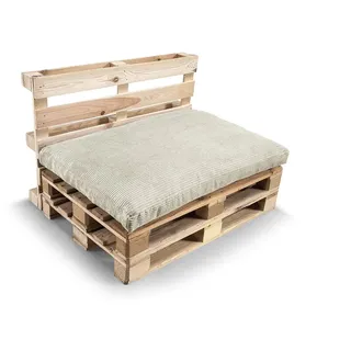 Gutekissen® Palettenkissen, Gartensofakissen, Sitzkissen, Rückenkissen, gefüllt mit Pulirethangranulateinlage, viele Farben und Größen PWL (Sitzkissen 120x80, Beige)