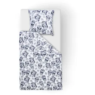 Done. done.® Bettwäsche »Skulls« beidseitig bedruckte Bettwäsche, mit Keder, schwarz-weiß