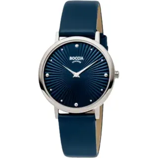 Boccia Armbanduhr Trend 3365-02 Titan, Lederband - Silber