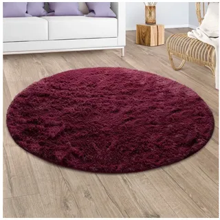 Paco Home Silky 591 Fellteppich Ø 80 cm Lila