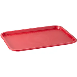 APS Fast Food-Tablett, bruchsicheres und spülmaschinenfestes Serviertablett, Made in Germany, 41 x 30,5 cm, Höhe 2 cm, rot
