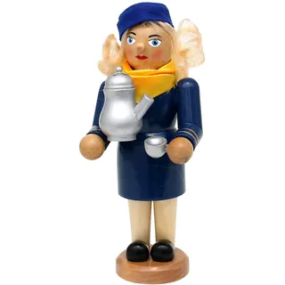 Dekohelden24 Holz Räucherfigur/Räucherfrau als Stewardess/Flugbegleiterin, L/B/H: 10,5 x 8 x 19,5 cm.