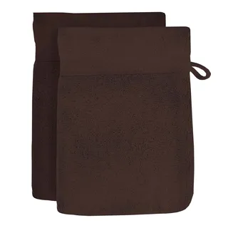 Soleil d'ocre, Lageine 2er-Set Waschlappen, Baumwolle, Taupe, 16x21 cm