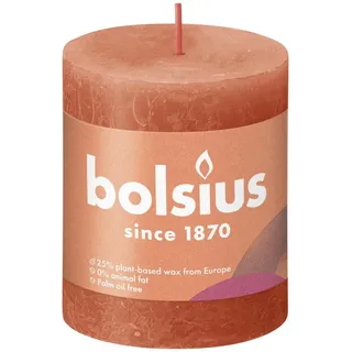 Bolsius Rustiko Shine Stumpenkerze 8 cm orange