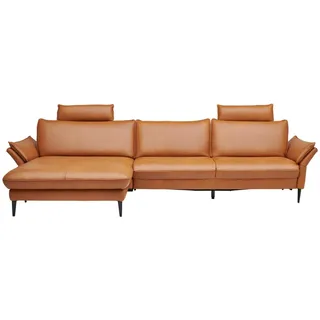 Valdera Ecksofa , Braun , Leder , Echtleder , Longlife-Leder, Semi-Anilinleder , Ottomane links, L-Form , 334x172 cm , Goldenes M , erweiterbar, Fußauswahl, Lederauswahl, Stoffauswahl, planbar, Sitzqualitäten, seitenverkehrt erhältlich, Hocker erhältlich, Rücken echt, individuell planbar , Wohnzimmer, Sofas & Couches, Wohnlandschaften, Ecksofas