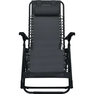 vidaXL Liegestuhl Klappbar Schwarz Textilene - Schwarz