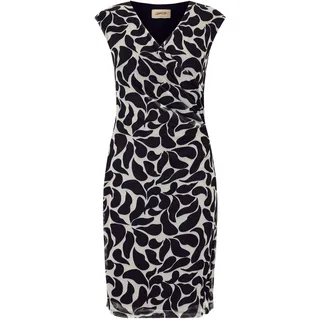 Cartoon Damen Casual-Kleid ohne Arm 42, Weiß/Schwarz