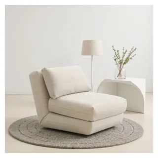 LeGer Home by Lena Gercke Schlafsessel Amara Polyester 88 x 73 x 98 cm Silber mit verstellbarer Rückenlehne