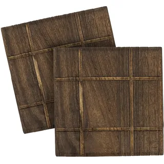 2 Stück Untersetzer Holz, Quadratisch Topfuntersetzer, Hitzebeständig, Groß, für Anti-Rutsch, Isolierung, Kratzfestigkeit, Dekoration (19x19, Dunkelbraun)