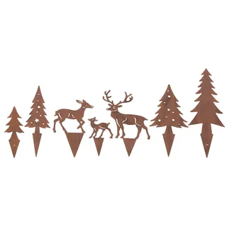 Dreams Weihnachtsfigur Waldszene Gartenstecker 0 x 0 cm Braun