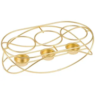 bremermann Speisenwärmer, für 3 Teelichter, ovale Warmhalteplatte, Stövchen, Gold