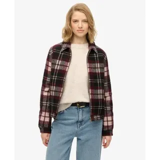Superdry für Damen. W5011945A Karierte Ranch Steppjacke kastanienbraun (M), Lässig, Polyester