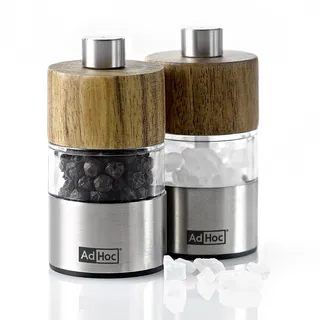 AdHoc MP33 2er-Set Pfeffermühle und Salzmühle DAVID mit Keramikmahlwerk (ohne Gewürz)