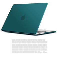 TECOOL Hülle für MacBook Pro 16 Zoll 2023 2021 Modell A2991 A2780 A2485 mit M3 M2 M1 Pro/Max Chip, Schutzhülle Matt Case Ultradünne Hartschale u. EU Tastaturschutz, deep Teal
