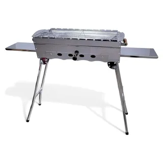 Mangal Khan Edelstahl rostfrei Schaschlik Grill mit Grillrost