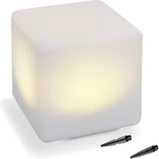 esotec Solarkugel für den Garten multicolor SMART CUBE wetterfest 106100 - Weiß