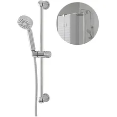 Duschstange mit Duschkopf – Duschstange mit Handbrause für Badewanne und Dusche, aus Metall, 9 x 19 x 68 cm, verchromt