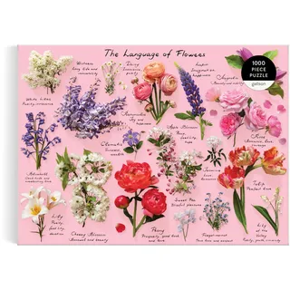 Galison 9780735379275 Sprache der Blumen – 1000-teiliges Puzzle mit einem Glossar von Frühlings-und Sommerblüten mit zugeschriebenen Bedeutungen, Mehrfarbig