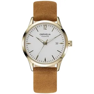 Orphelia Fashion Damen Analog Armbanduhr Suede Braun OF711823