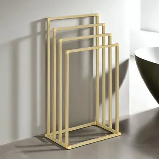 Idimex Handtuchhalter Senza , Goldfarben , Metall, Metall , Mode , 45x91x29 cm , Badezimmer, Badezimmerausstattung, Handtuchhalter