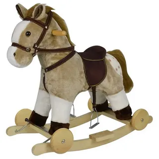 Chipolino Schaukelpferd Sound, Räder, sattelförmiger Sitz, Holzgriffe Plüsch, braun - Braun