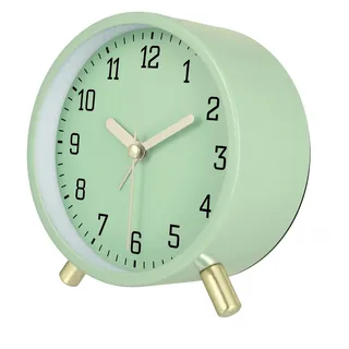 Lafocuse Wecker Analog Ohne Ticken, Metall Grün Wecker mit Nachtlicht, Batteriebetrieben, Moderne Klassisch Tischuhr Lautlos für Nachttisch Schlafzimmer Büro 11cm
