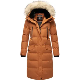 Marikoo Damen langer Winterjacke Stepp Parka mit abnehmbarer Kapuze Schneesternchen