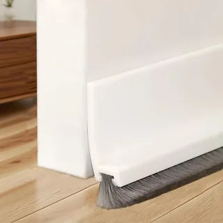 PFSLiang Zugluftstopper Türdichtung mit Selbstklebender Bürste 100 cm, Türbodendichtleiste, Selbstklebende Türdichtung,Türbürsten Abdeckstreifen Bürstendichtung für Türen, Weiß