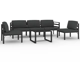 vidaXL 6-tlg. Garten-Lounge-Set mit Kissen Aluminium Anthrazit - Grau