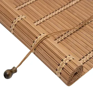 Bambusrollo Aussenbereich Bambus Rollo Ohne Bohren 50 60 80 100 120 140 150 160 170cm Breit Sichtschutz Rollo Fenster Sonnenschutz Jalousien Innen Außen Bambus Raffrollo Mit Lifter(Carbonized)