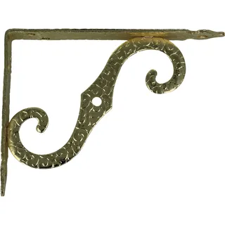 Amig - Regalwinkel Edelstahl Mod. 2 | Metallwinkel für Regale | Regalhalterung | Farbe: Lackiertes Messing | Maße: 150 x 115 mm | Empfohlenes max Gewicht: 90 kg