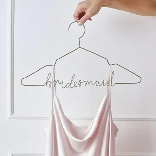 Ginger Ray Gold Metal 'Bridesmaid' Clothes Hanger for Bridesmaids Dress 44.5cm