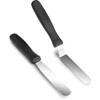 Lacor - 60493 - Set 2 Mini-Spatel, Edelstahl, 22,5 x 11,5 cm und 22 x 10,5 cm, ideal zum Anrichten, leicht und präzise, ergonomischer Griff und spülmaschinenfest