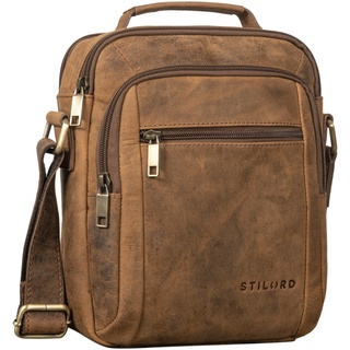 STILORD 'Lucky' Umhängetasche Herren Klein Leder Handtasche Männer Ledertasche Crossbody Bag Vintage Ledertasche Echtleder, Farbe:torino - braun