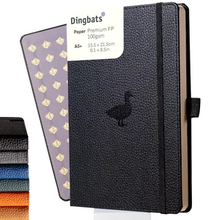 Dingbats - Tierwelt Notizbuch A5 Liniert - Hardcover aus veganem Leder für Arbeit, Reisen, Uni - mit elastischem Verschlussband