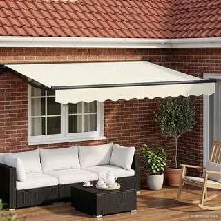 vidaXL Elektrische ausziehbare Markise Creme 3,5 x 2 m - Grau