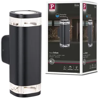 Paulmann Außenwandleuchte Aluminium 80x112mm IP44 seewasserresistent anthrazit