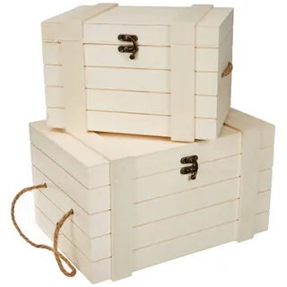 Rayher Holz-Truhen Set 30 x 20,5 x 17,3 cm und 24 x 16 x 15,5 cm 2-tlg. braun