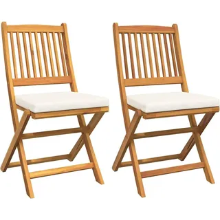 vidaXL Klappstuhl 2 stk. Braun Massivholz Akazie - Braun
