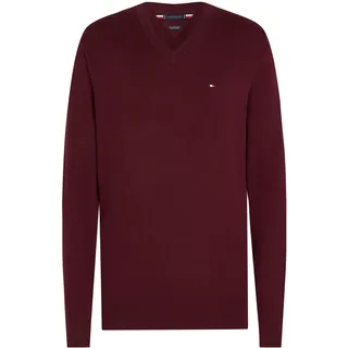 Tommy Hilfiger V-Ausschnitt-Pullover »PIMA ORG CTN CASHMERE V NECK« TOMMY HILFIGER Deep rouge