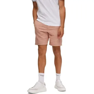 SELETED HOMME Herren Slhregular-Brody Linen Shorts Noos Leinenhose, Baked Clay/Detail:Mixed W. Oatmeal, S EU