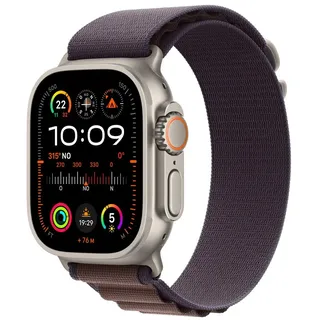 Apple Watch Ultra 2 GPS + Cellular 49 mm Titangehäuse natur, Alpine Loop indigo S