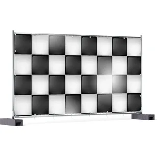 Wallario XXL Outdoor-Poster für Garten oder Balkon, Motiv Schachbrett Muster, in ca. 340 x 173 cm - Weiß