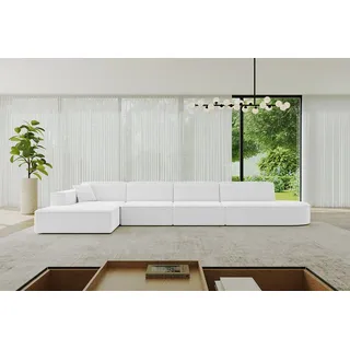 altdecor Eckcouch Polyester 2-Sitzer Weiß