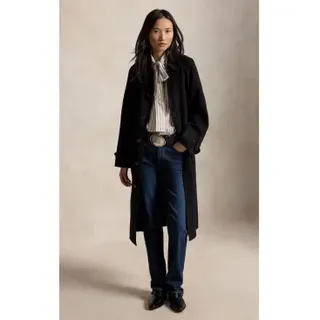 Polo Ralph Lauren für Damen. 211966538500 Balma Wollmantel schwarz (S), Lässig, Wolle, Klassisch